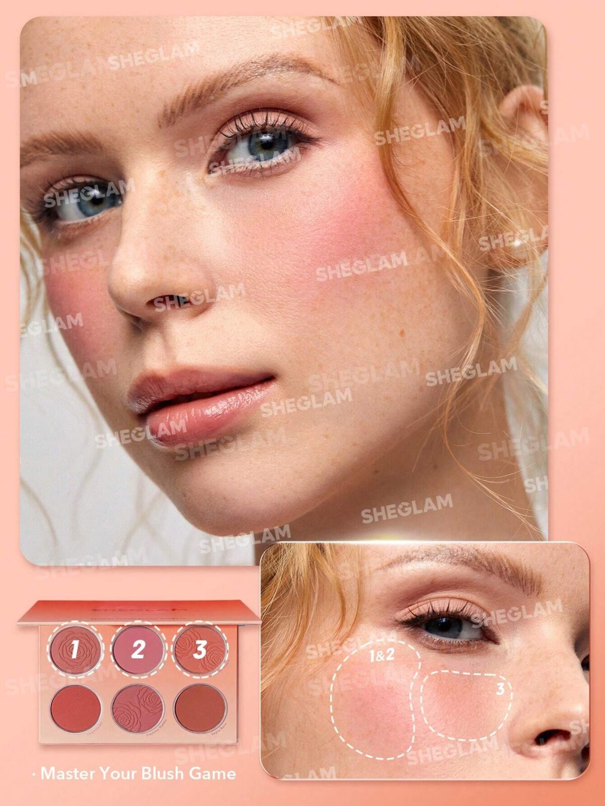 پالت رژگونه 6 رنگ شیگلم فلورال فلاش Sheglam Floral Flush Blush Palette Cottage Core Garden - Image 5