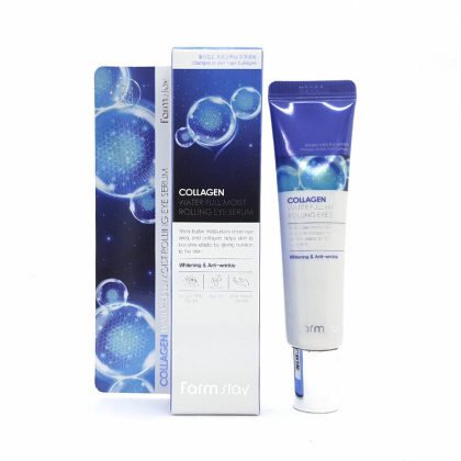 کرم دور چشم کلاژن رولی فارم استی روشن کننده و ضدچروک farmstay collagen rolling eye serum