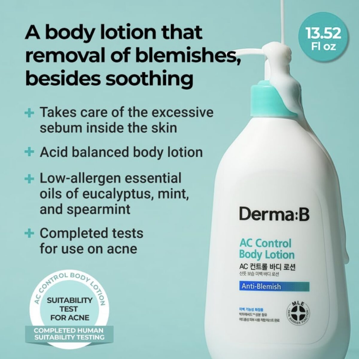 لوسیون اکنه کنترل و ضد لک درما بی Derma b Derma b ac control body lotion anti-blemish