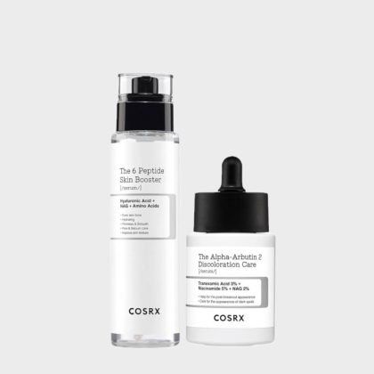 پک ضدجوش و لک کوزارکس COSRX 6X Peptide Collagen Booster Toner Serum + 2% Alpha Arbutin Discoloration Care Serum