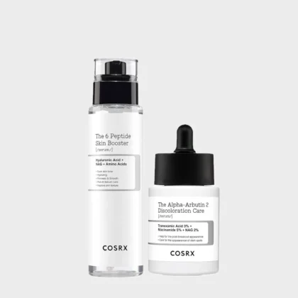 پک ضدجوش و لک کوزارکس COSRX 6X Peptide Collagen Booster Toner Serum + 2% Alpha Arbutin Discoloration Care Serum