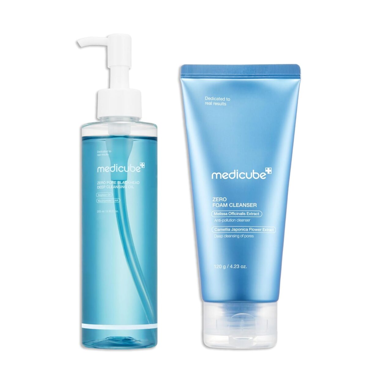 ست شستشو و رفع منافذ و جوش مدی کیوب Medicube Double Cleanser Duo for Facial Cleansing: Zero Pore Blackhead Cleansing Oil and Zero Foam Cleanser