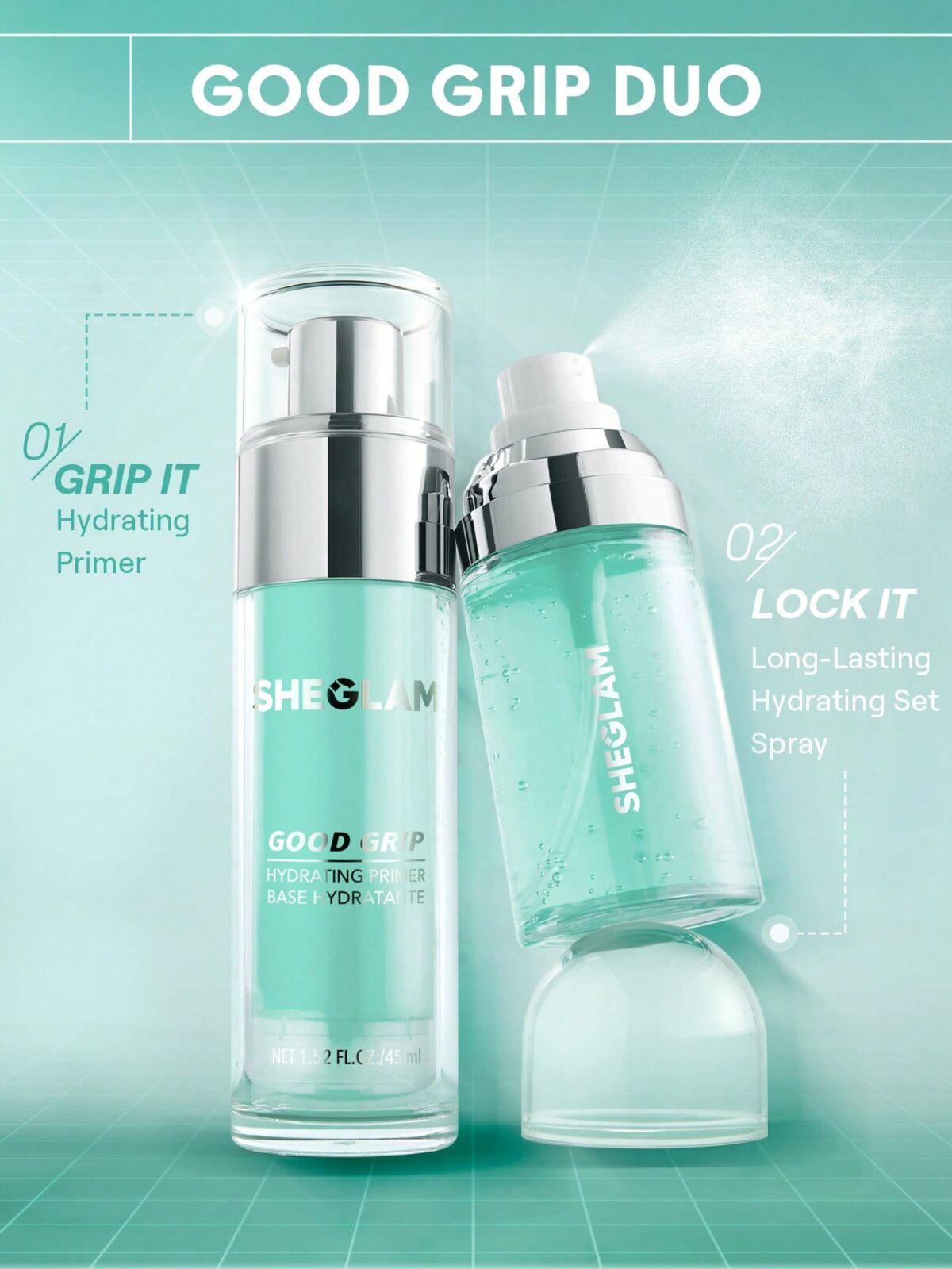 پرایمر و فیسکاتور آبرسان شیگلم SHEGLAM Good Grip Hydrating Prime & Set Spray