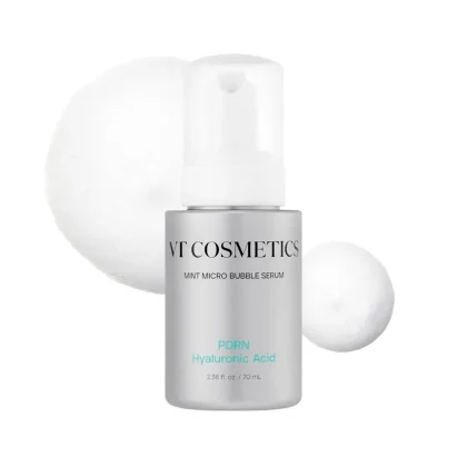 سرم میکرو بابل هیالو و PDRN وی تی VT PDRN Hyaluronic Acid Mint Micro Bubble Serum