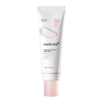 ضدافتاب تون آپ جوانساز و روشن کننده مدی کیوب medicube PDRN Pink Tone Up Sun Cream