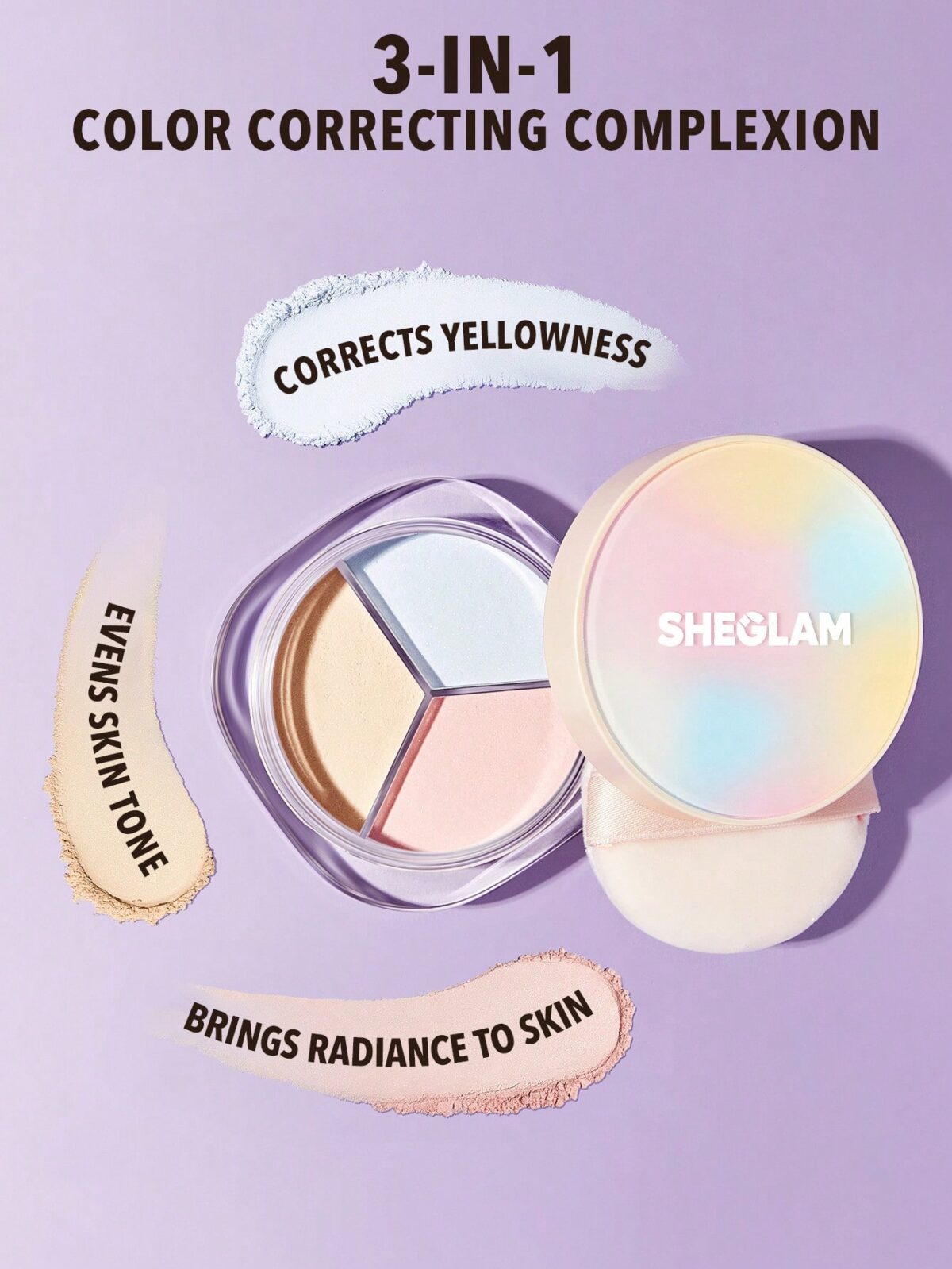 پودر فیکس 3 رنگ شیگلم SHEGLAM Radiance Ring 3-In-1 Correcting Setting Powder - Image 6