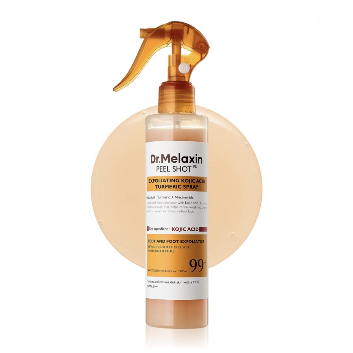 اسپری پیل شات کوجیک اسید و زردچوبه لایه بردار و روشن کننده بدن دکتر ملاکسین Dr.Melaxin Peel Shot Keratin Care Kojic Acid Turmeric Spray