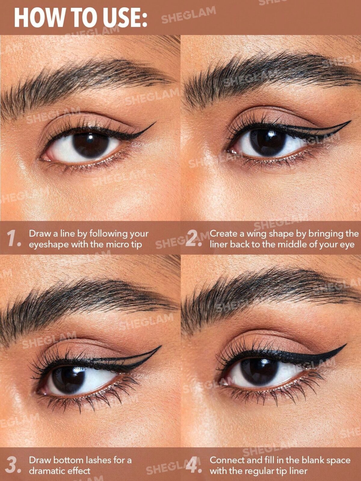 خط چشم 2 سر باریک و پهن مشکی شیگلم sheglam Multi-Tasker Line & Detail Eyeliner - Image 2