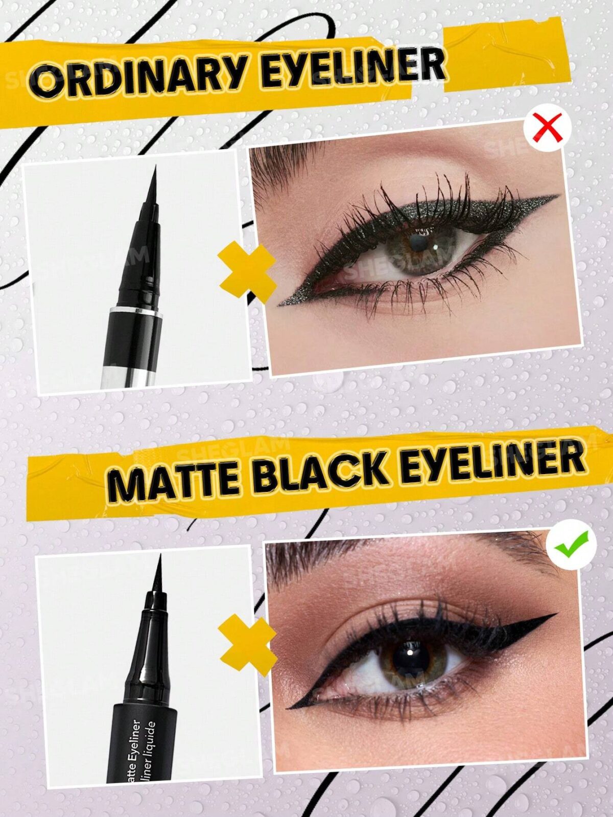 خط چشم ضدآب مات مشکی شیگلم SHEGLAM Oh So Rich Matte Eyeliner - تصویر 2