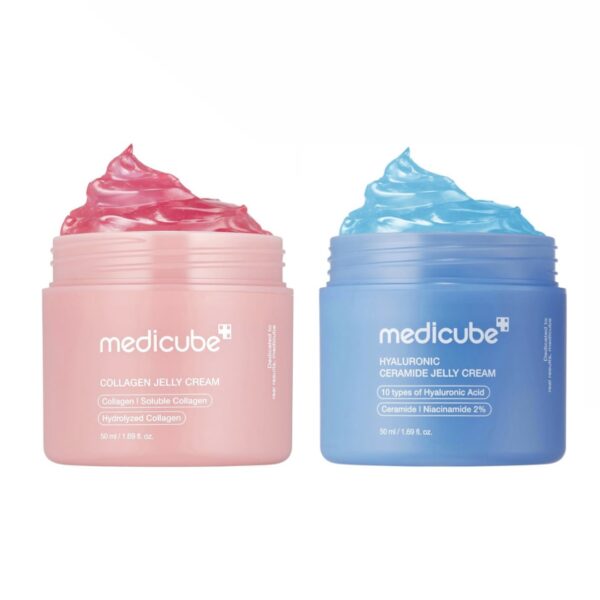 ست کرم ژلی هیالو و کلاژن جوانساز و آبرسان مدی کیوب