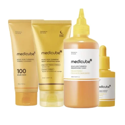 ست کوجیک اسید و زردچوبه ضدلک و روشن کننده مدی کیوب medicube Kojic Acid Turmeric set