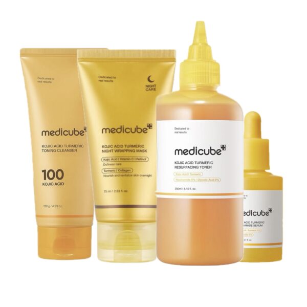 ست کوجیک اسید و زردچوبه ضدلک و روشن کننده مدی کیوب medicube Kojic Acid Turmeric set