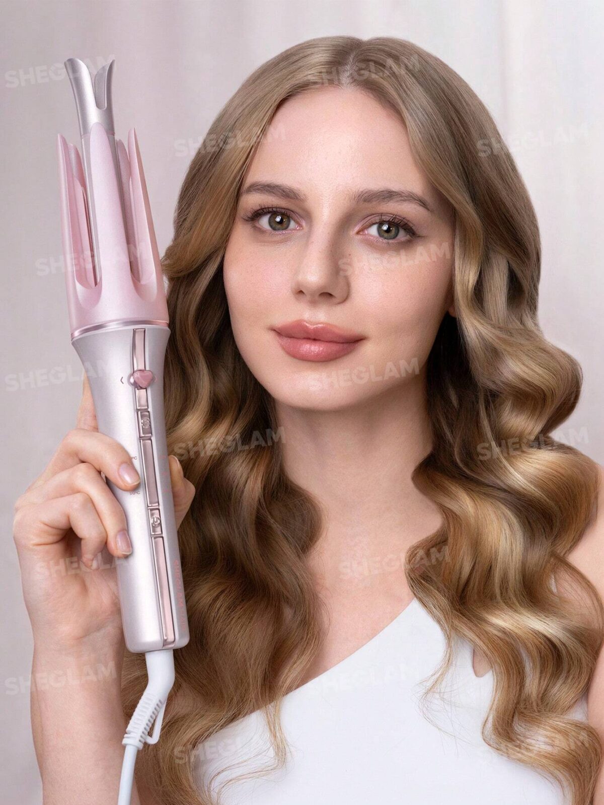 دستگاه کرلی صورتی شیگلم SHEGLAM Cupid's Charm One Touch Instant Curler - تصویر 10