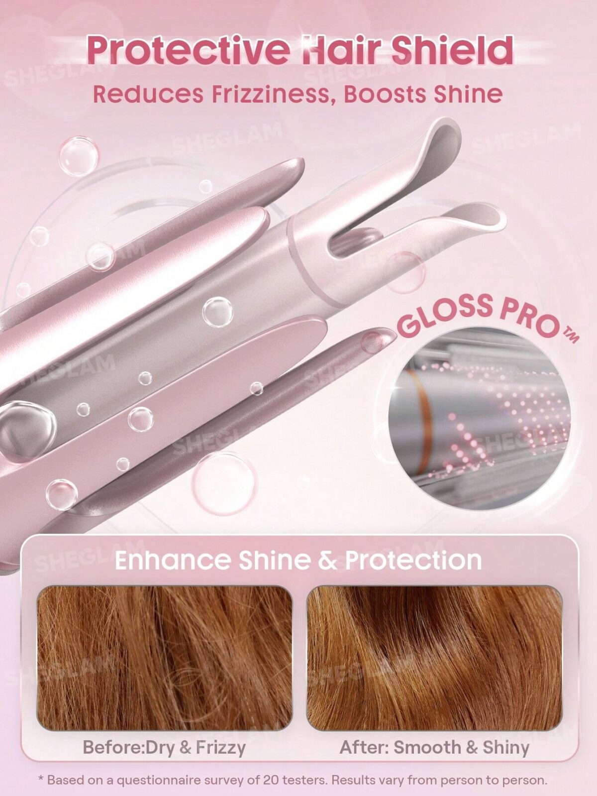 دستگاه کرلی صورتی شیگلم SHEGLAM Cupid's Charm One Touch Instant Curler - تصویر 5