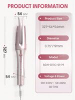 دستگاه کرلی صورتی شیگلم SHEGLAM Cupid's Charm One Touch Instant Curler - تصویر 6