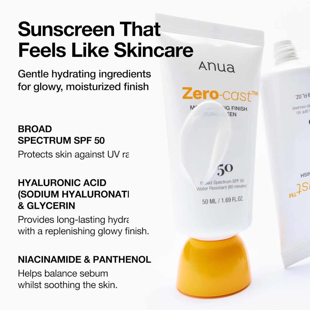 ضدافتاب فاقد چربی و مرطوب کننده آنوا Anua Zero Cast Moisturizing Sunscreen SPF 50 - Image 7