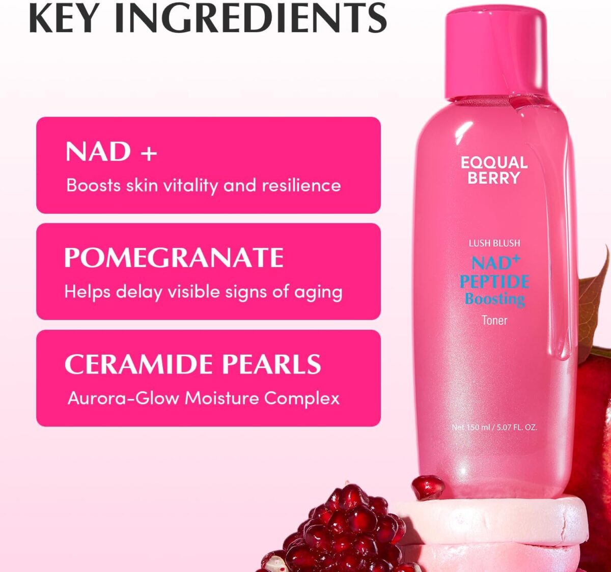 تونر پپتاید بوستینگ و NAD جوانساز و ضدچروک اکوال بری EQQUALBERRY NAD Peptide Boosting Toner - تصویر 7