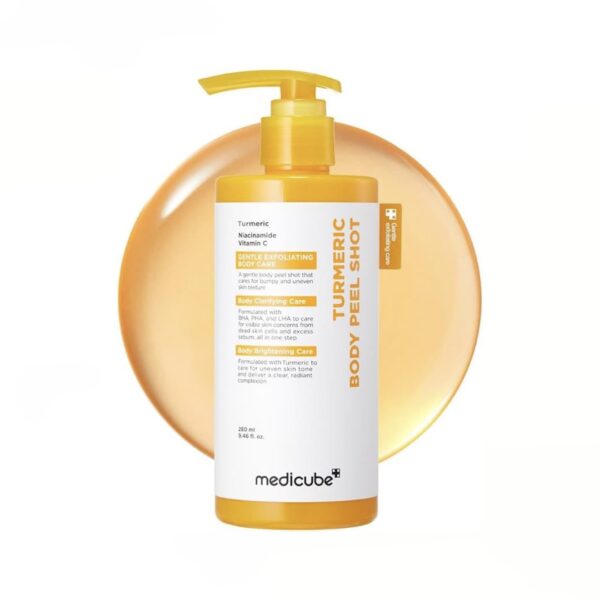 پیلینگ شات بدن کوجیک اسید و زردچوبه مدی کیوب MEDICUBE KOJIC ACID TURMERIC BODY PEEL SHOT