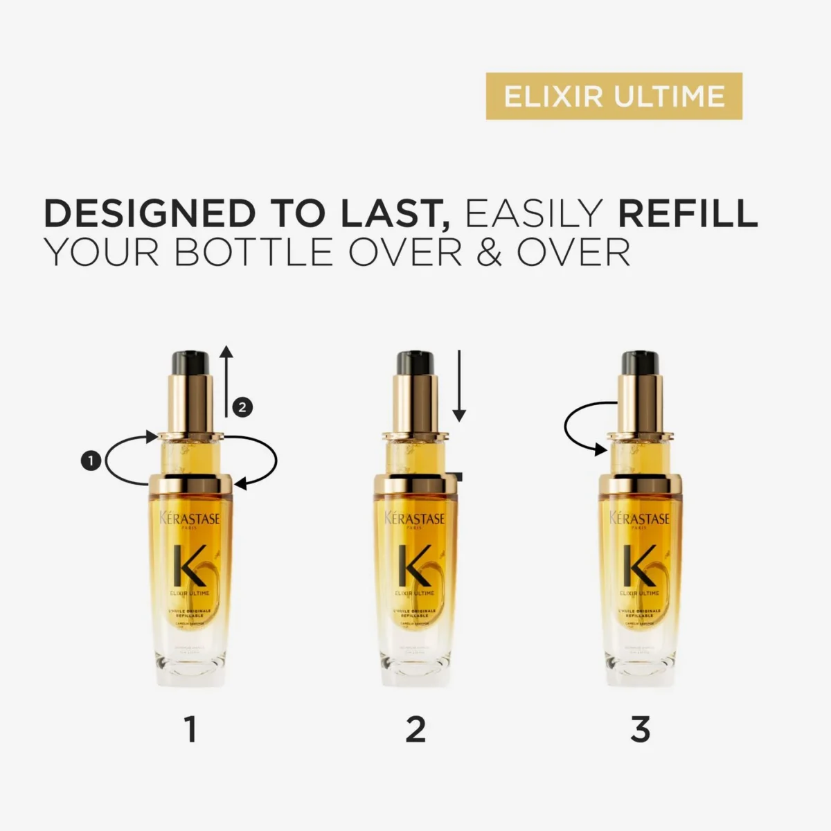 روغن مو درخشان تقویت و نرم کننده کراستاس KERASTASE ELIXIR ULTIME OIL REFILLABLE