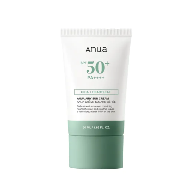 ضدافتاب ضد التهاب و مرطوب کننده آنوا ANUA AIRY SUN CREAM CICA+HEARTLEAF ضدافتاب ضد التهاب و مرطوب کننده آنوا ANUA AIRY SUN CREAM CICA+HEARTLEAF