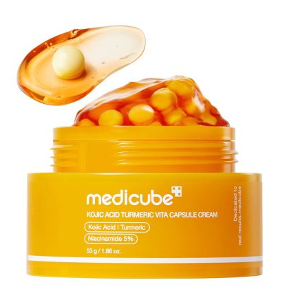 کرم کپسولی کوجیک اسید و زردچوبه ضدلک و روشن کننده مدی کیوب MEDICUBE Kojic acid & Turmeric vita capsule cream