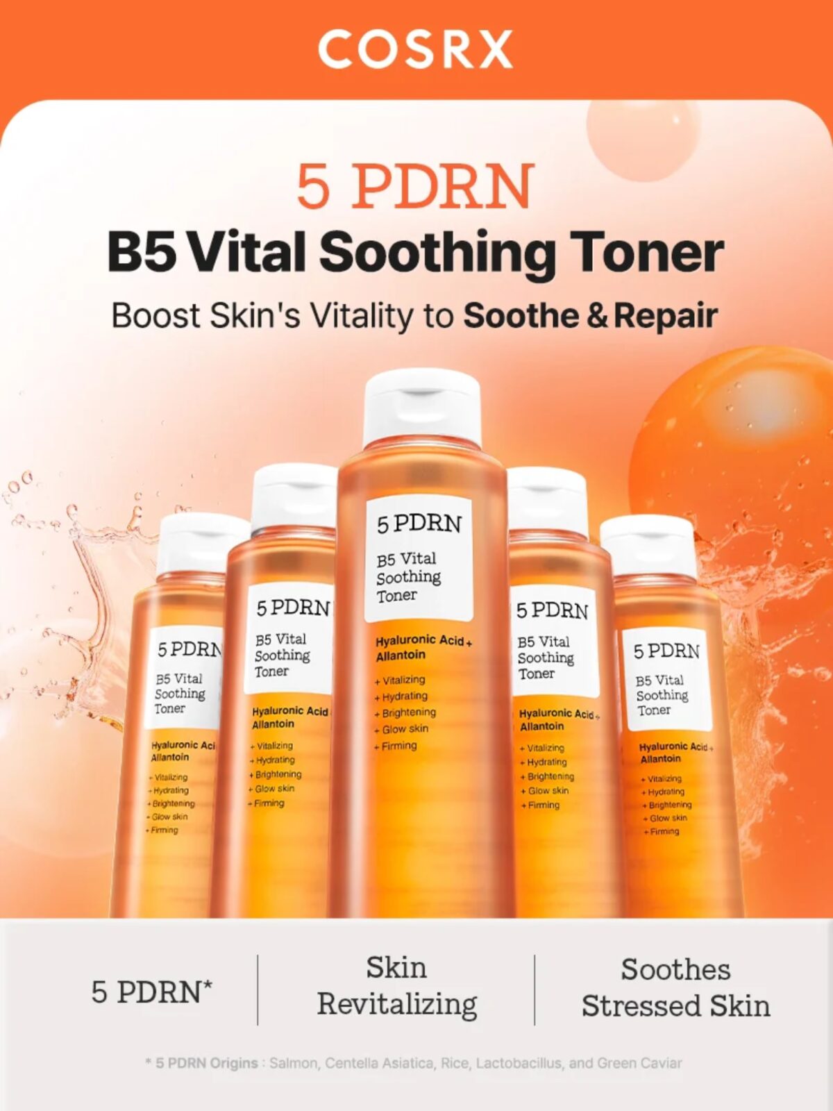 تونر 5 PDRN احیا و درخشان کننده کوزارکس COSRX 5PDRN B5 VITAL SOOTHING TONER