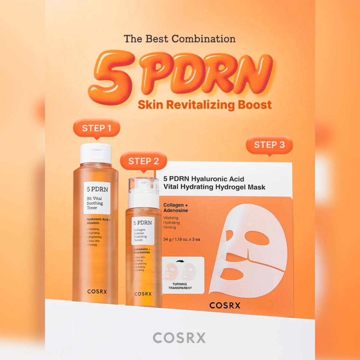 تونر 5 PDRN احیا و درخشان کننده کوزارکس COSRX 5PDRN B5 VITAL SOOTHING TONER - Image 2