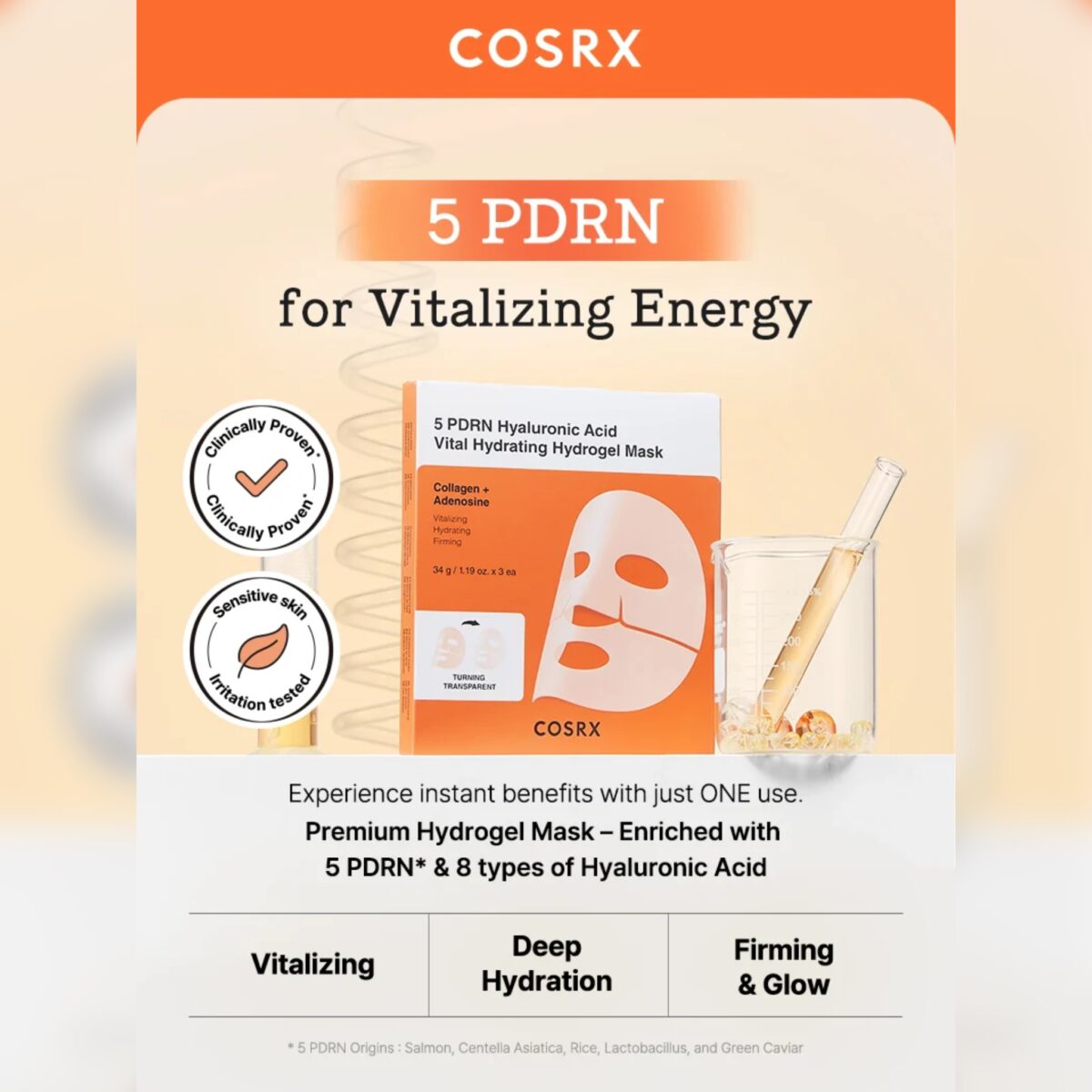 ماسک هیدروژلی آبرسان و PDRN احیا و جوانساز کوزارکس COSRX PDRN HYALO VITAL HYDRATING MASK - Image 13