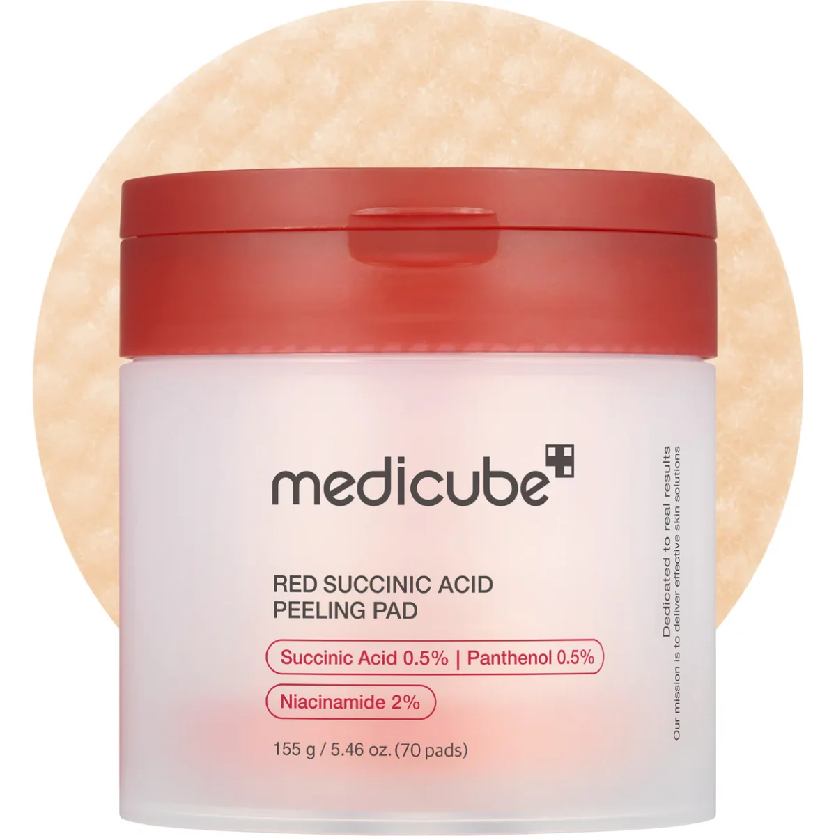 تونر پد ضدجوش و التهاب سوکسینیک اسید مدی کیوب MEDICUBE Red Succinic Acid Panthenol Pads - Image 2
