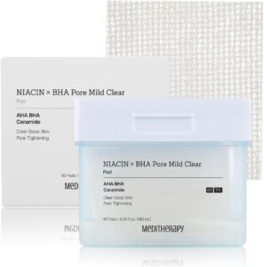 تونر پد نیاسین امید مدی تراپی پاکسازی و کاهش منافذ MEDITHERAPY Niacin X BHA Pore Mild Clear Toner Pad