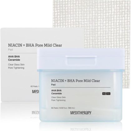 تونر پد نیاسین امید مدی تراپی پاکسازی و کاهش منافذ MEDITHERAPY Niacin X BHA Pore Mild Clear Toner Pad