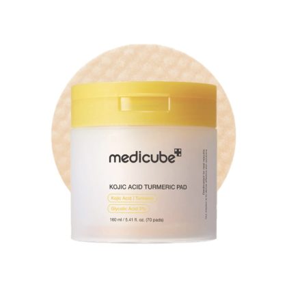 تونر پد کوجیک اسید و زردچوبه ضدلک تیره و روشن کننده مدی کیوب MEDICUBE Kojic Acid Tumeric Toner Pad