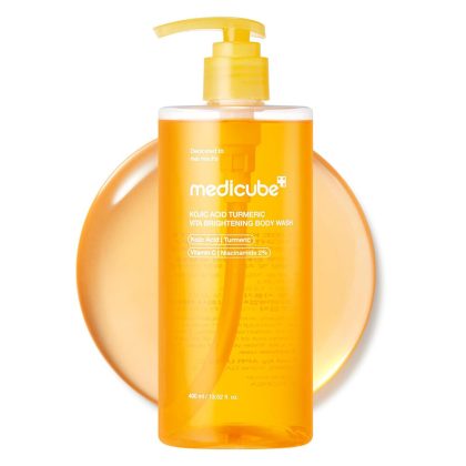 شوینده بدن کوجیک اسید و زردچوبه لایه بردار و ضد لک مدی کیوب MEDICUBE Kojic Acid Turmeric Brightening Body Wash