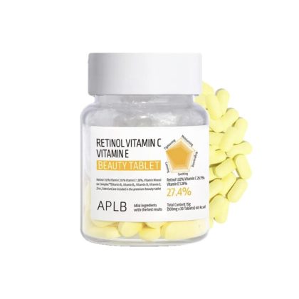 مکمل رتینول و ویتامین سی جوانساز و ضد چین چروک پوست APLB Retinol Vitamin C E Beauty Tablet
