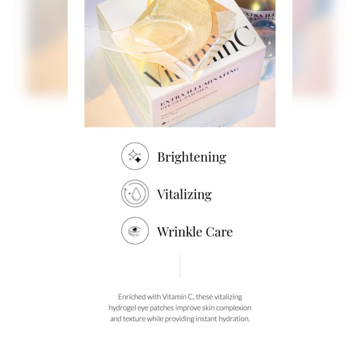 پچ چشم ژلی ویتامین سی روشن کننده کی سکرت K-SECRET EXTRA ILLUMINATING VIT C EYE GEL PATCHES - Image 7