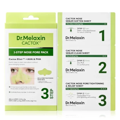 پک ماسک بینی 3 مرحله کاکتوس دکتر ملاکسین DR.MELAXIN CACTOX 3-Step Nose Mask Pack