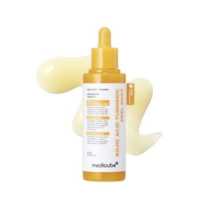 پیلینگ شات کوجیک اسید و زردچوبه روشن کننده و لایه بردار صورت مدی کیوب MEDICUBE Kojic Acid Turmeric Peel Shot