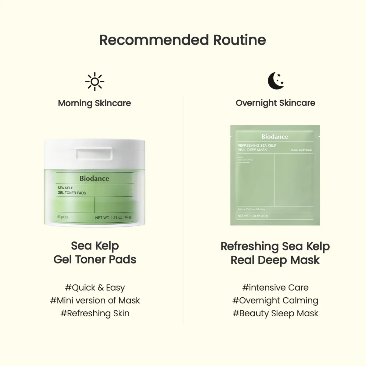 ژل تونر پد ضدجوش و کنترل چربی جلبک دریا بیودنس Biodance Sea Kelp Gel Toner Pads - Image 9