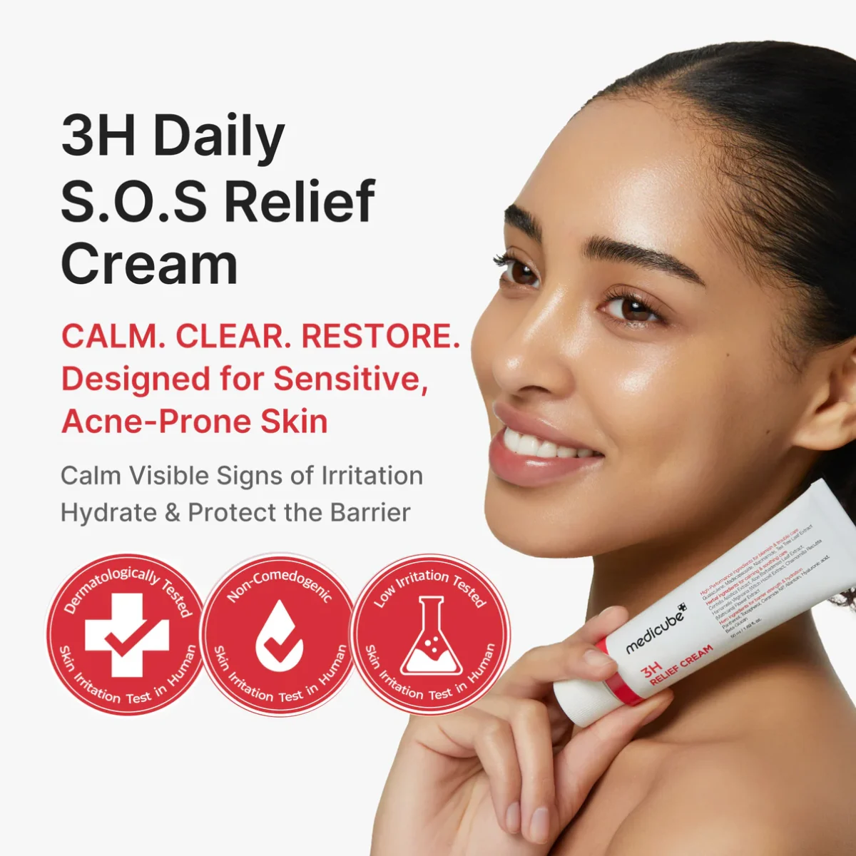 کرم ترمیم کننده و احیا پوست 3 ساعته مدی کیوب MEDICUBE 3H Daily Relief Cream - Image 2