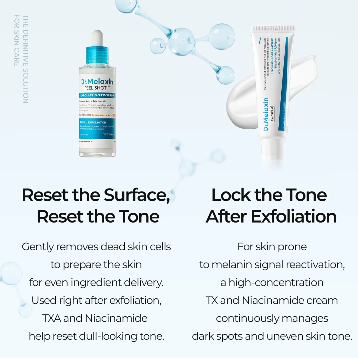 ست TXA اصلاح ملاسما و لک تیره دکتر ملاکسین Dr.Melaxin Dark Spot & Uneven Tone Peel Shot TX Duo - Image 5
