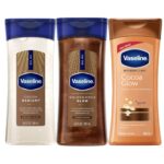 ست روغن و لوسیون برنز شکلاتی وازلین درخشان کننده آبرسان و مرطوب کننده Vaseline Body bronz set