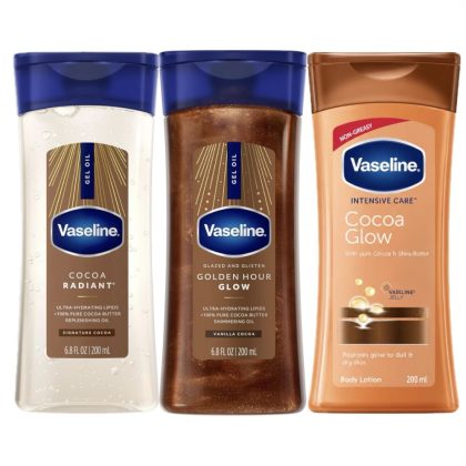 ست روغن و لوسیون برنز شکلاتی وازلین درخشان کننده آبرسان و مرطوب کننده Vaseline Body bronz set