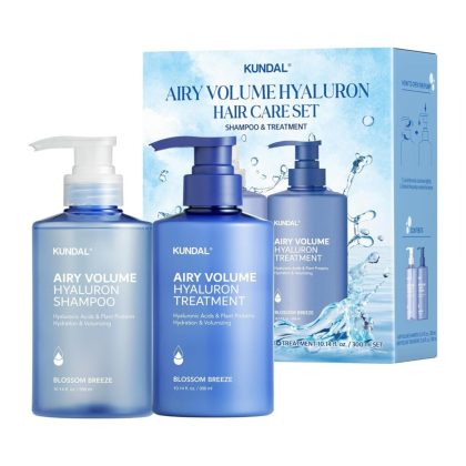 ست شامپو و ماسک مو کوندال آبرسان و حجم دهنده KUNDAL Airy Volume Hyaluron Shampoo and Conditioner Set