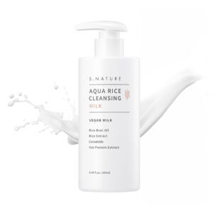شوینده شیری سبوس برنج اس نیچر پاکسازی عمیق و آبرسانی S.NATURE AQUA RICE CLEANSING MILK