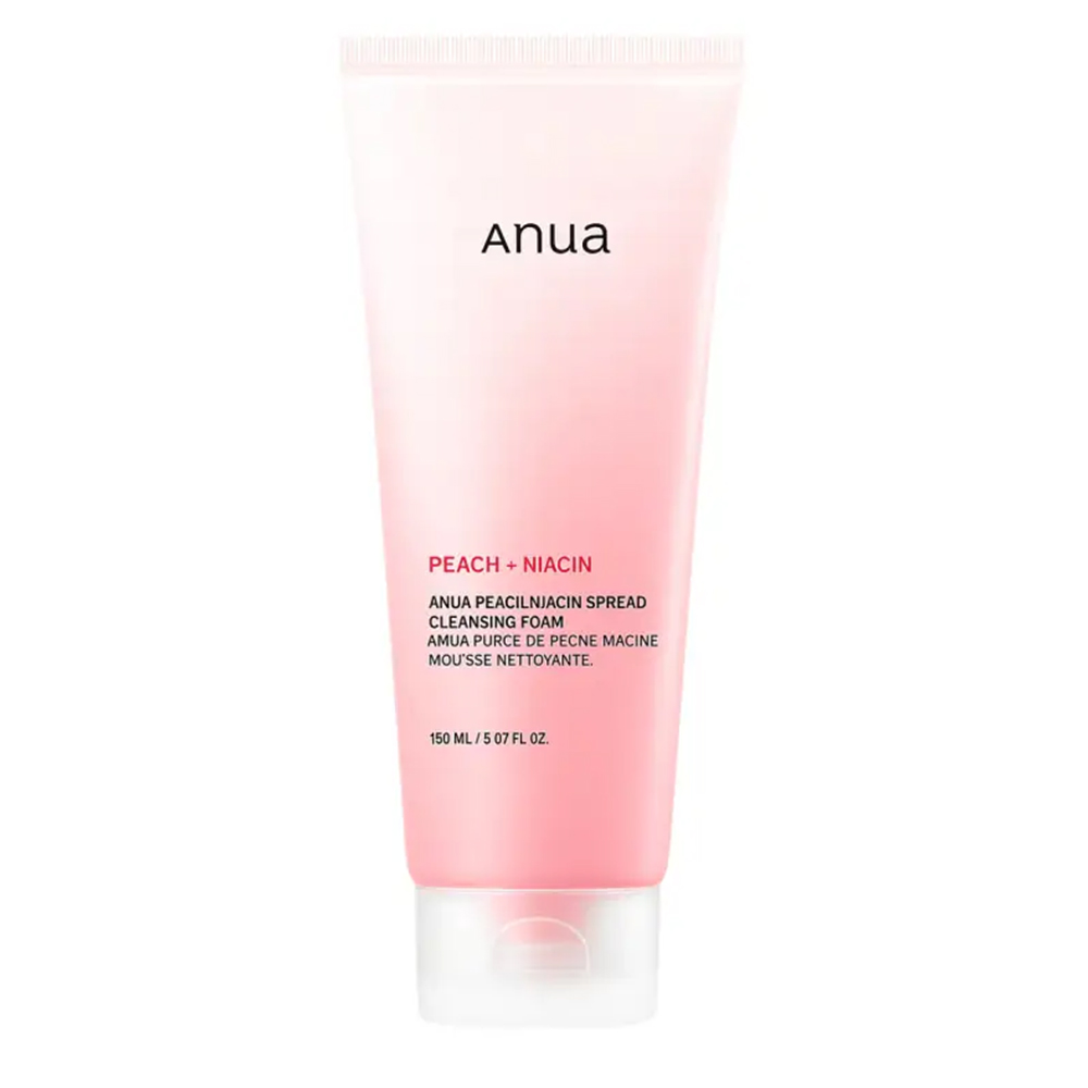فوم شستشو هلو و نیاسین آنوا ضدجوش و درخشان کننده ANUA PEACH NIACIN SPREAD CLEANSING FOAM فوم شستشو هلو و نیاسین آنوا ضدجوش و درخشان کننده ANUA PEACH NIACIN SPREAD CLEANSING FOAM