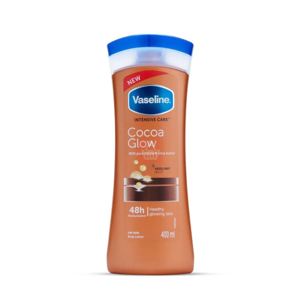 لوسیون بدن کره کاکائو و شی باتر وازلین مرطوب کننده 48 ساعته Vaseline Body Lotion Cocoa Butter لوسیون بدن کره کاکائو و شی باتر وازلین مرطوب کننده 48 ساعته Vaseline Body Lotion Cocoa Butter