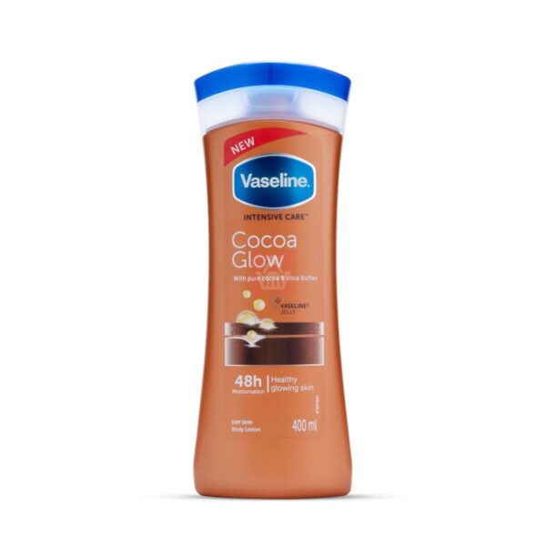 لوسیون بدن کره کاکائو و شی باتر وازلین مرطوب کننده 48 ساعته Vaseline Body Lotion Cocoa Butter