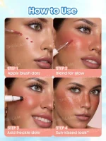 مداد دو سر کک و مک و رژگونه مایع شیگلم SHEGLAM SUNSPELL FRECKLE & FLUSH PEN