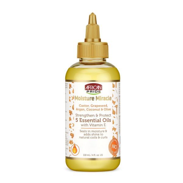 روغن مو آفریکن پراید تقویت‌کننده و ضدشکنندگی African Pride Moisture Miracle 5 Essential Oils with Vitamin E