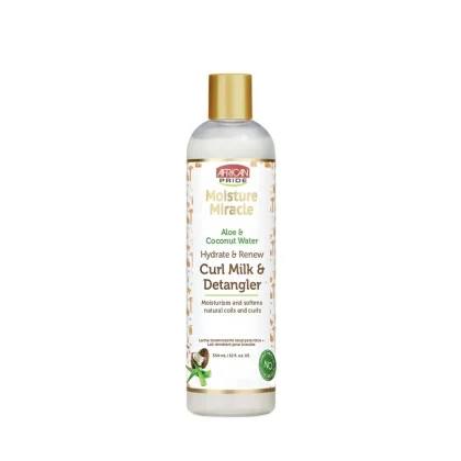 شیر موی آبرسان و ضد گره‌ کرلی آفریکن پراید African Pride Moisture Miracle Hydrate & Renew Curl Milk & Hair Detangler